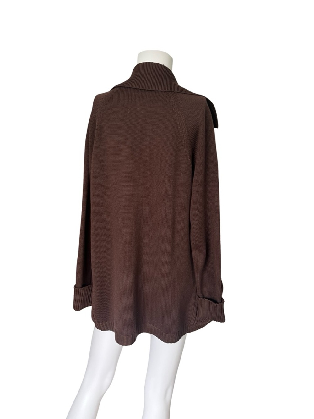 Vintage Banff Brown Cardigan Sweater Open Front Wool Blend Womens Size 10 - Picture 2 of 9